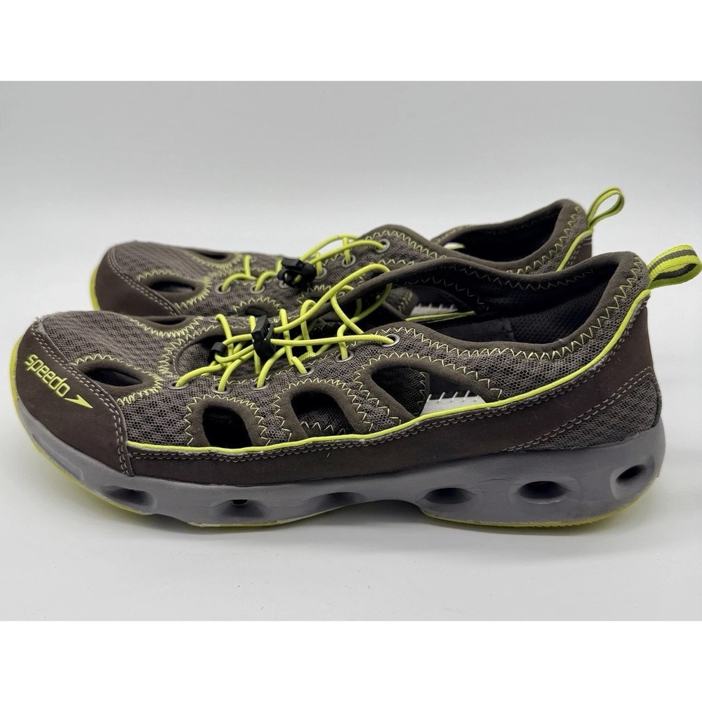 Speedo Water Shoes Men's Sz‎ 11 Grey Yellow Hydro Comfort 2.0  Bungee